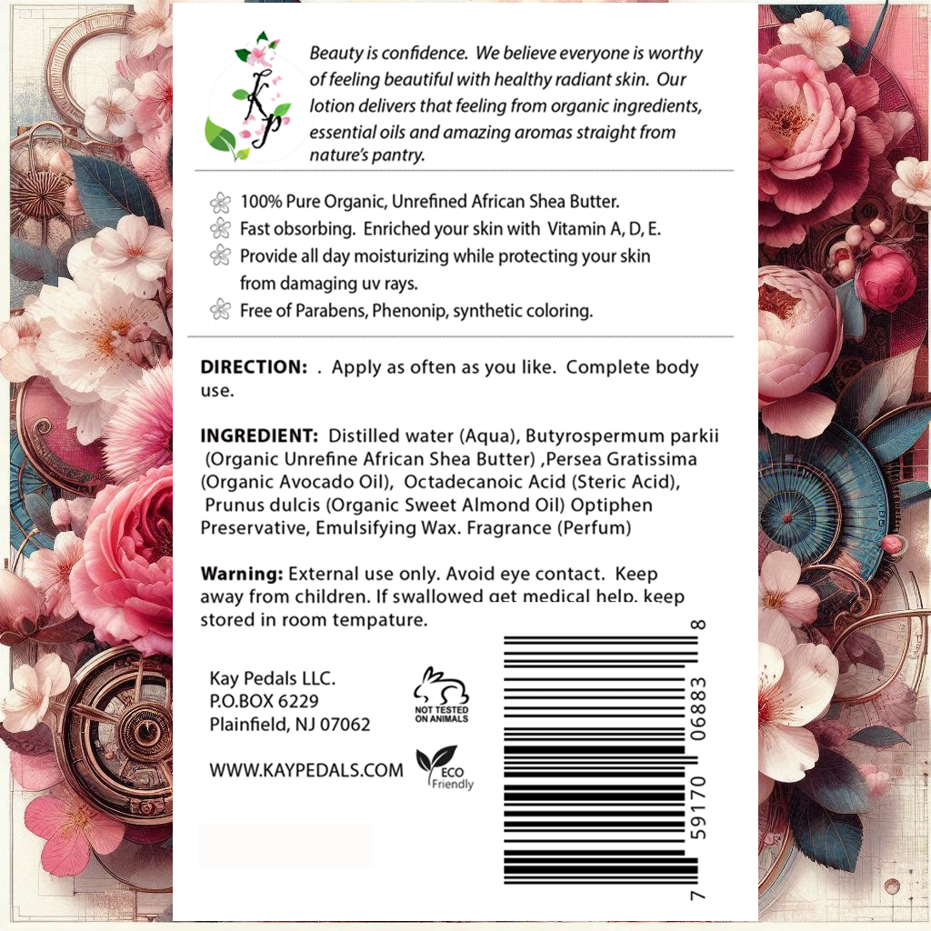 Tokyo Cherry Blossom Organic Body Lotion | Organic Body Cream | Shea Butter Lotion | Almond Body Lotion | Fragrance Lotion