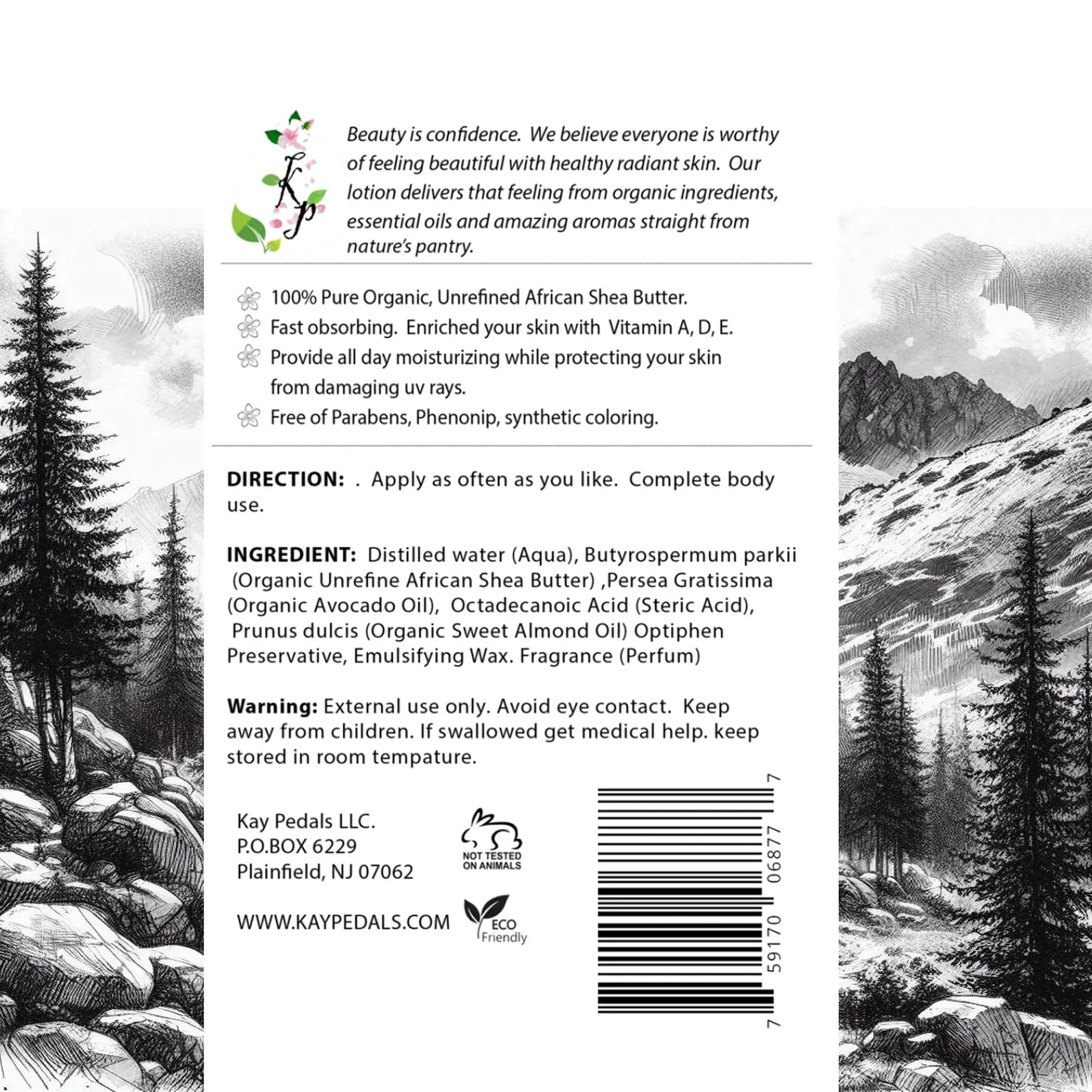 Timber Spring Body Lotion | Organic Body Cream | Shea Butter Lotion | Scented Lotion | Almond Body Lotion