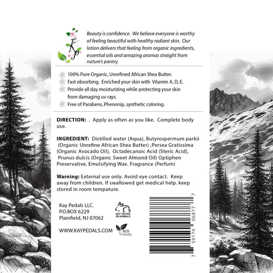 Timber Spring Body Lotion | Organic Body Cream | Shea Butter Lotion | Scented Lotion | Almond Body Lotion