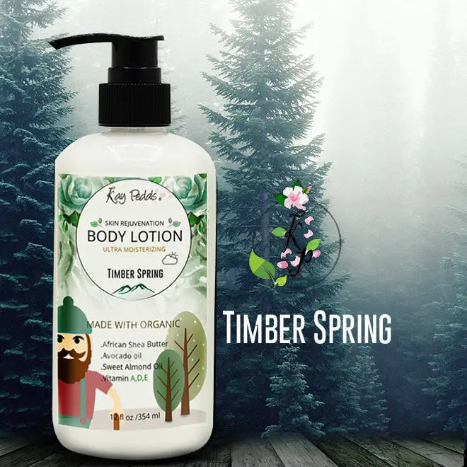 Timber Spring Body Lotion | Organic Body Cream | Shea Butter Lotion | Scented Lotion | Almond Body Lotion