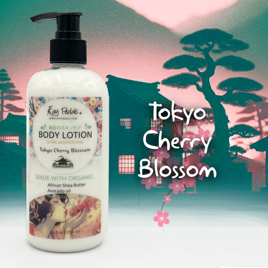 Tokyo Cherry Blossom Organic Body Lotion | Organic Body Cream | Shea Butter Lotion |  Almond Body Lotion | Fragrance Lotion